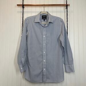 Bonobos Men’s Blue & White Checked Print Long Sleeve Button-Down Shirt Size M